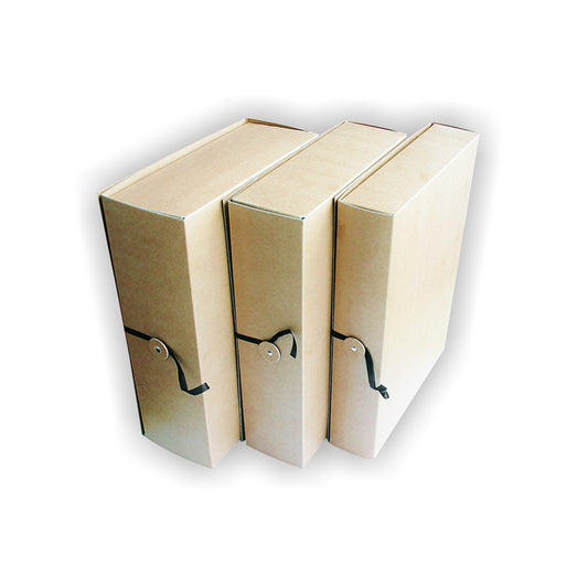 Document archiving box SMLT, 235 x 80 x 320 mm, with drawstring, brown
