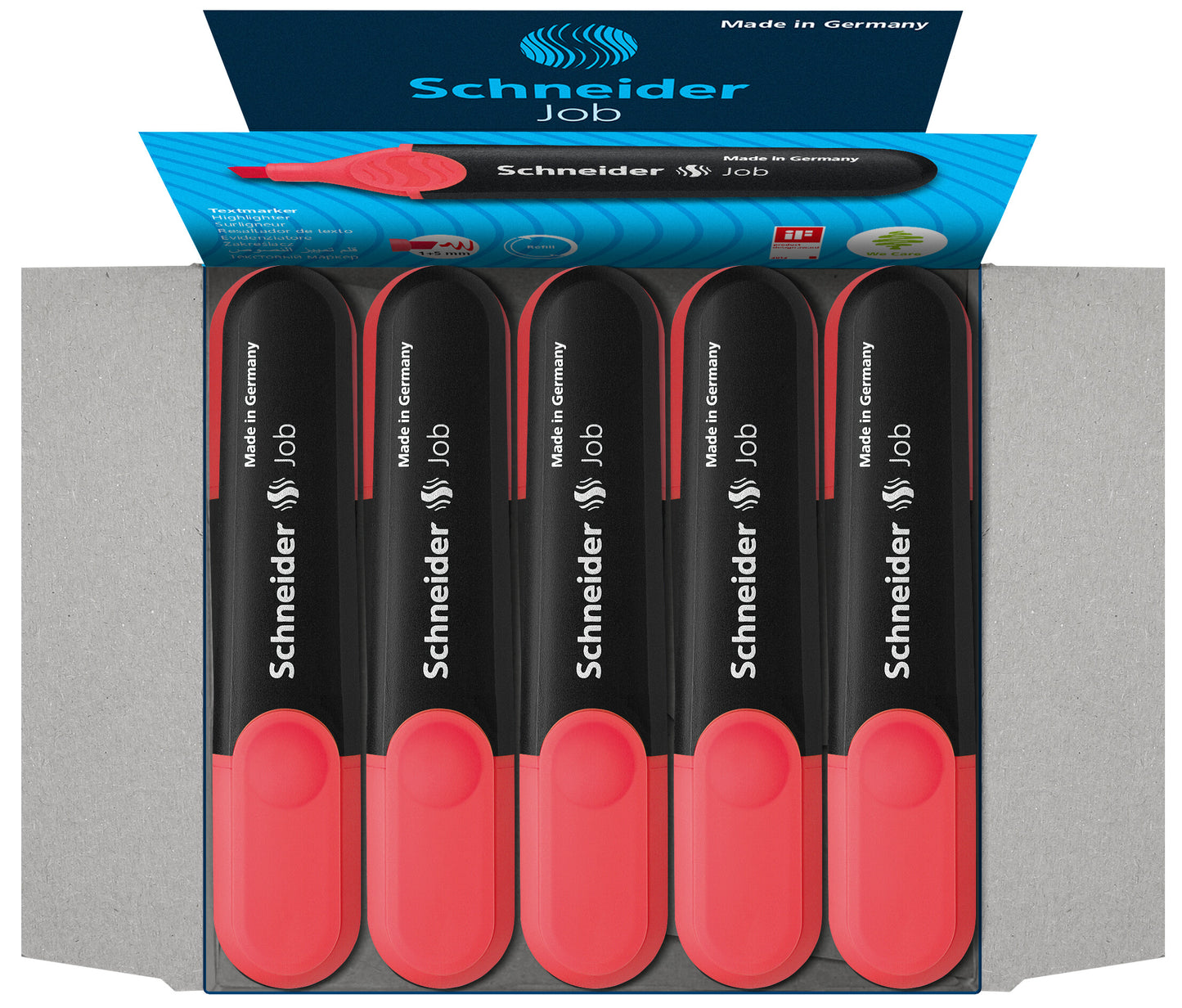 Teksto žymeklis SCHNEIDER JOB 1-5 mm, raudona sp.