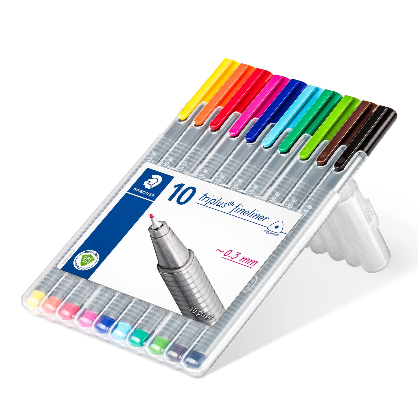 Rašiklis STAEDTLER TRIPLUS FINELINER 334, 0,3 mm, 10 spalvų rinkinys