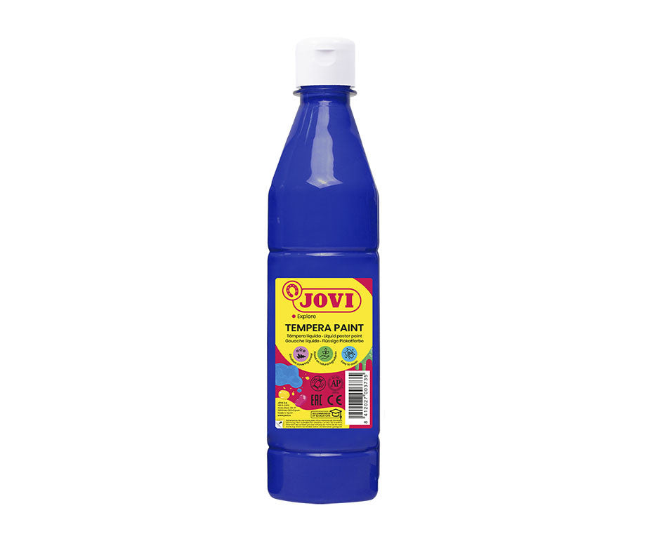 Tempera paint in a bottle JOVI, 500 ml, dark blue color.