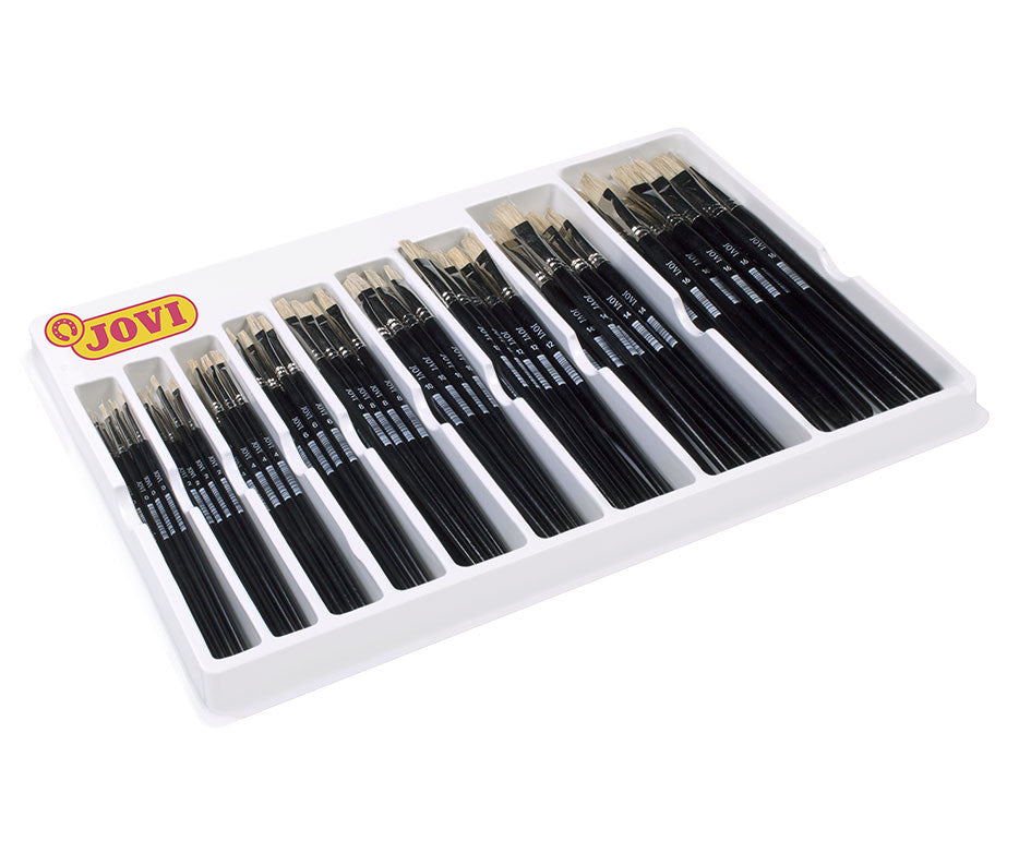 JOVI flat brushes with stand, 108 pcs.