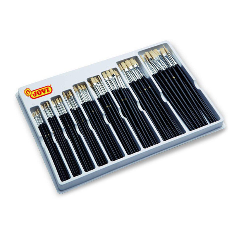 JOVI flat brushes with stand, 108 pcs.