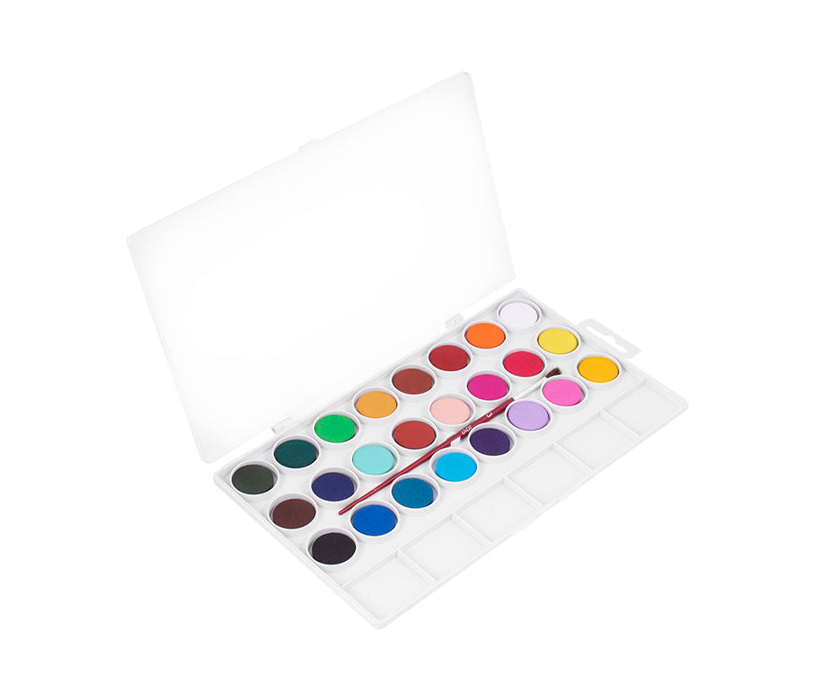 Watercolor paints JOVI, 24 color set + brush