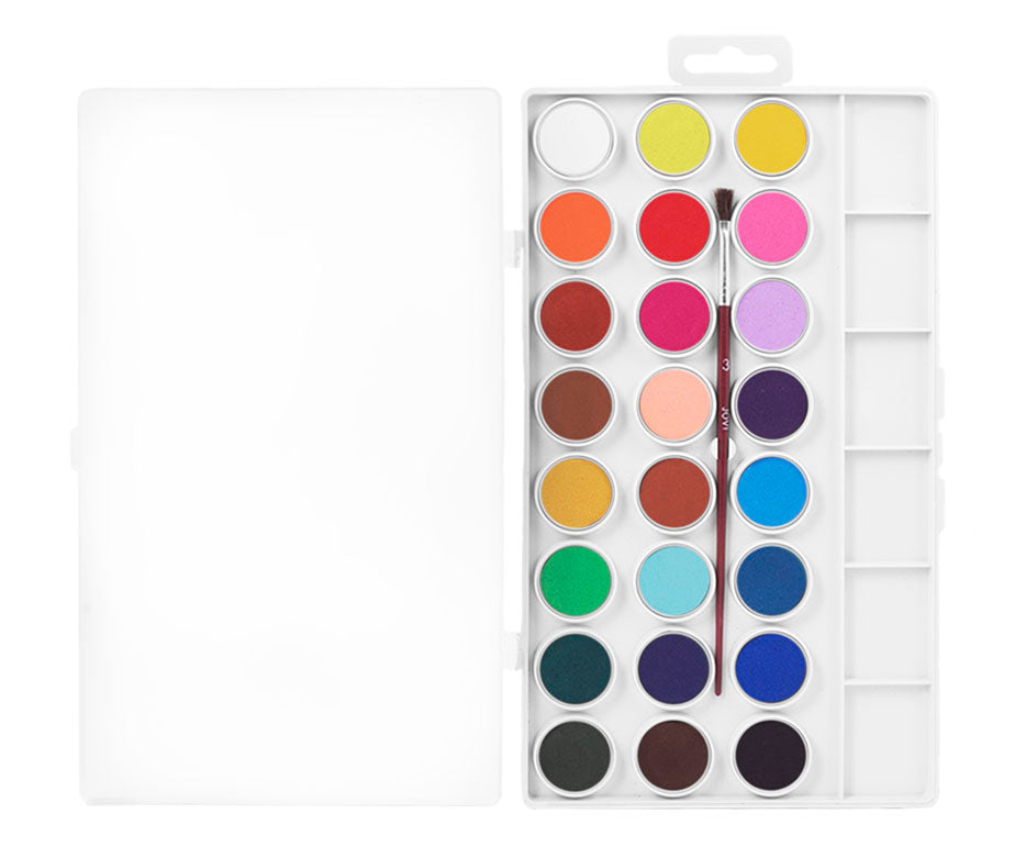 Watercolor paints JOVI, 24 color set + brush