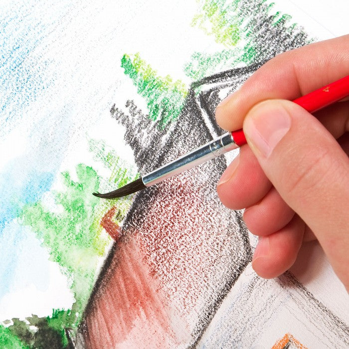 Colored pencils KORES, trihedral, watercolor, 12 pcs. + brush and sharpener