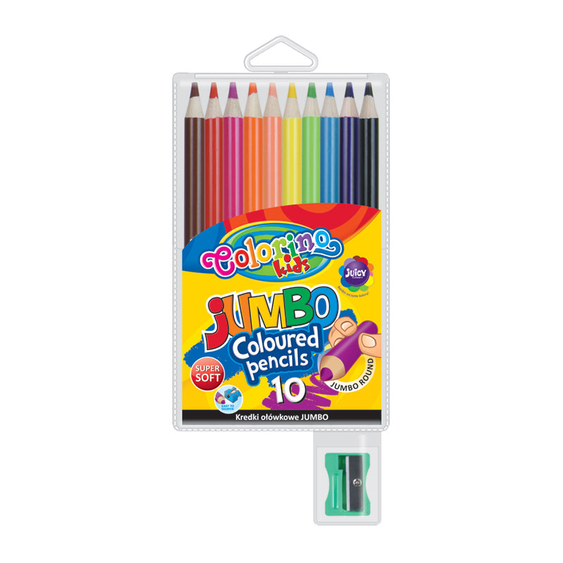 Colored pencils, large, round Colorino Kids Jumbo 10 colors, with sharpener