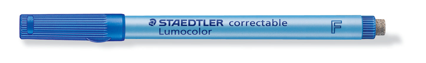 Dry erase correction marker STAEDTLER Lumocolor F, 0.6 mm line, blue.