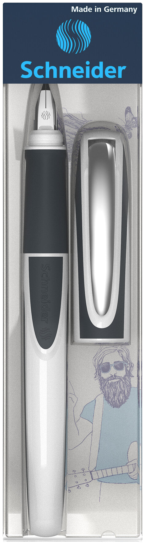 Plunksnakotis SCHNEIDER RAY M, dešiniarankiams, baltos/tamsiai pilkos sp. korpusas