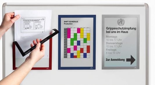 Rėmelis dokumentams DURABLE DURAFRAME® MAGNETIC, A4, 5 vnt./pak., sidabrinis