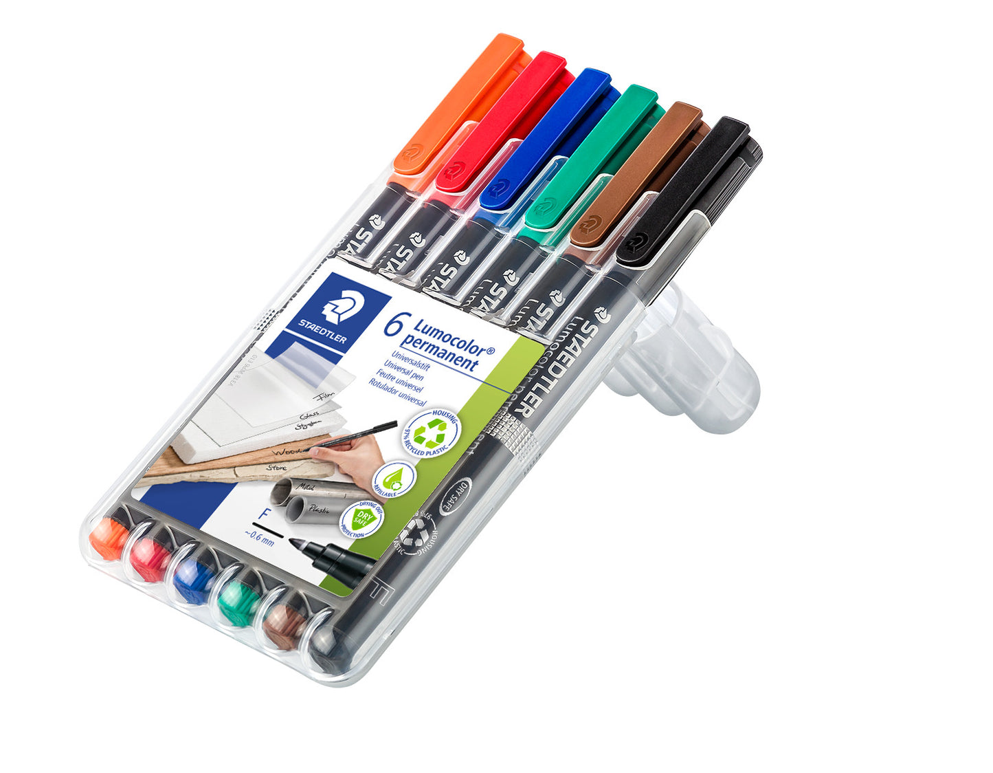 Permanent marker STAEDTLER LUMOCOLOR 318F, 0.6 mm, 6-color set