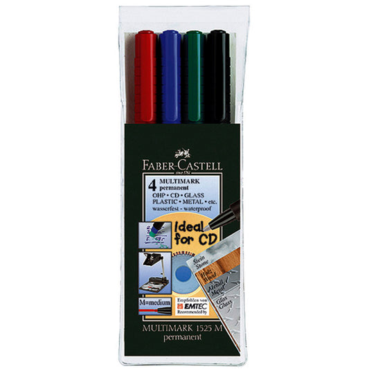 Permanent marker for CD/DVD discs FABER CASTELL MULTIMARK M, set of 4