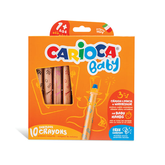Kreidelės mažyliams CARIOCA BABY 3in1 1+, 10 vnt.