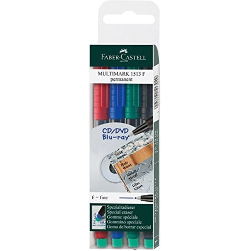 Permanent marker for CD/DVD discs FABER CASTELL MULTIMARK F, set of 4