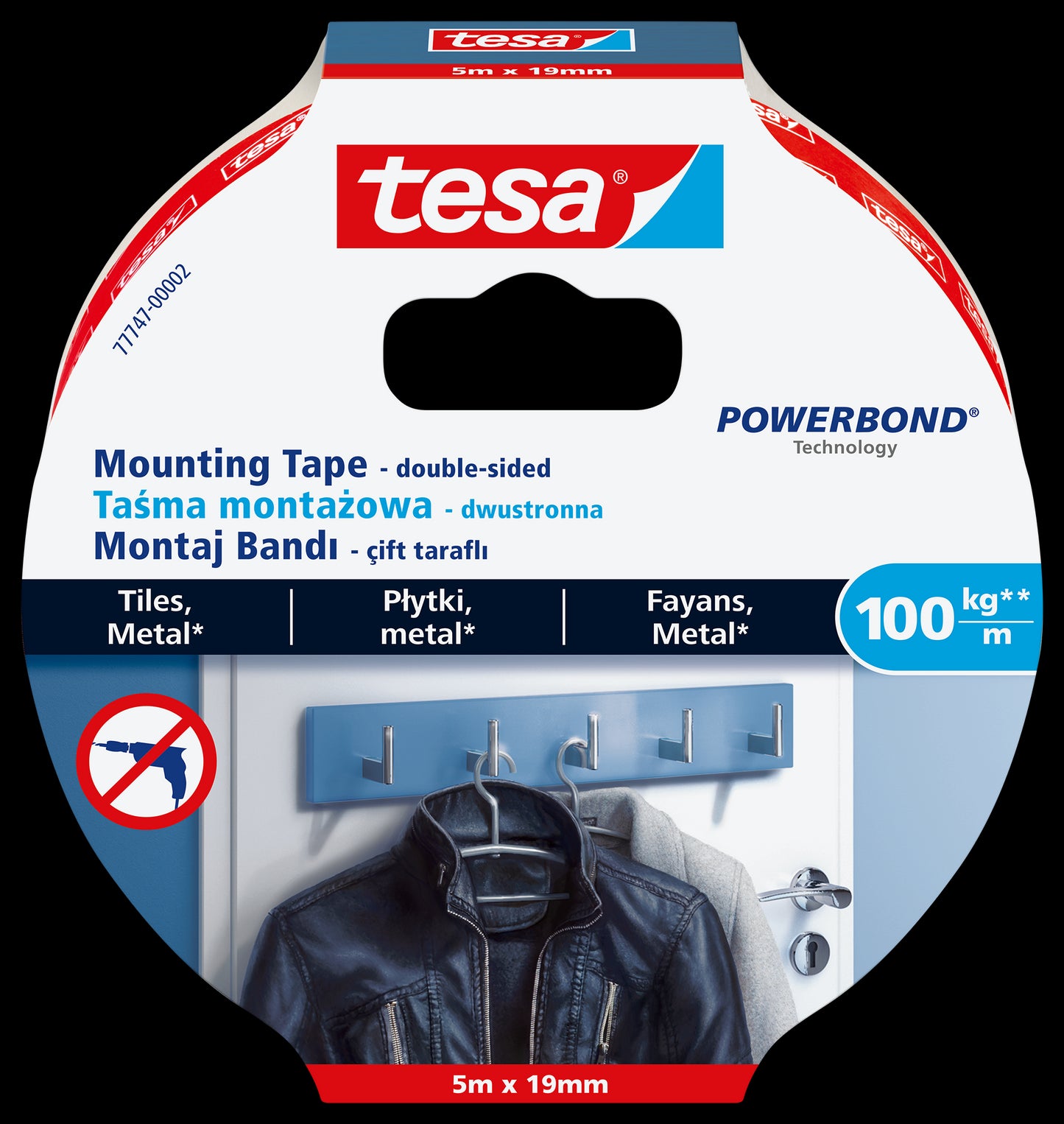 Ypač stipri dvipusė tvirtinimo juosta TESA Powerbond Ultra Strong, 19mm x 5m