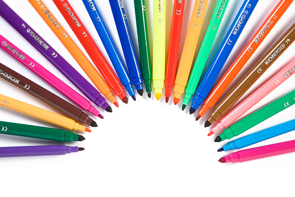 Flomasteriai KORES FINE TIP, 24 spalvų