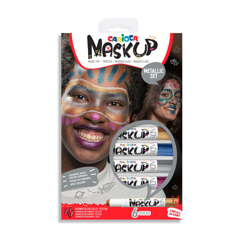 Face paint CARIOCA Metallic Party Box, 6 colors