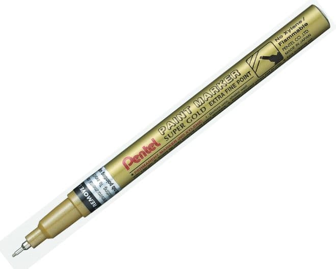 PENTEL Paint Marker, 0.6 mm, gold