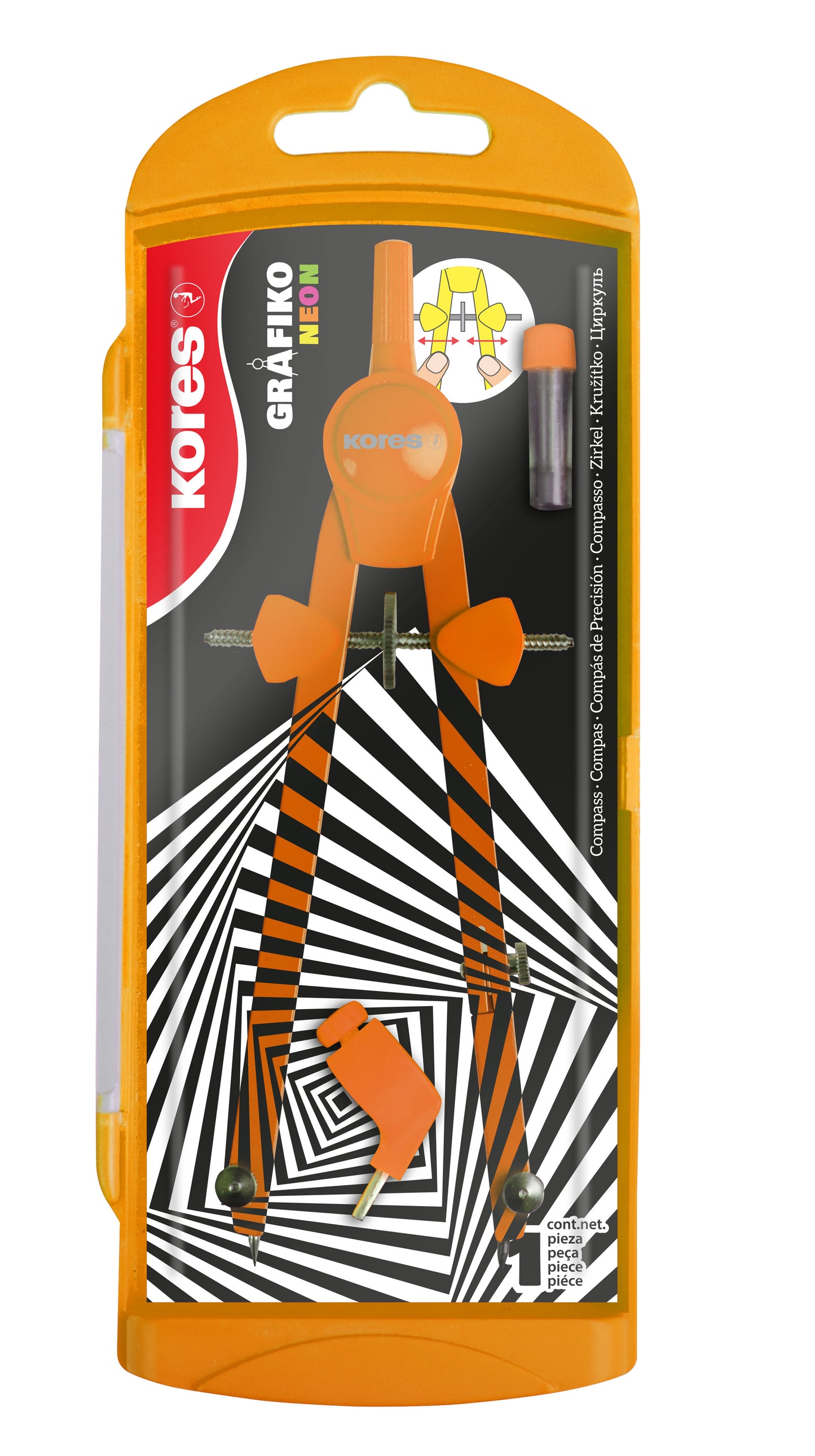 Skriestuvas KORES Grafiko Neon, su grafito dėžute