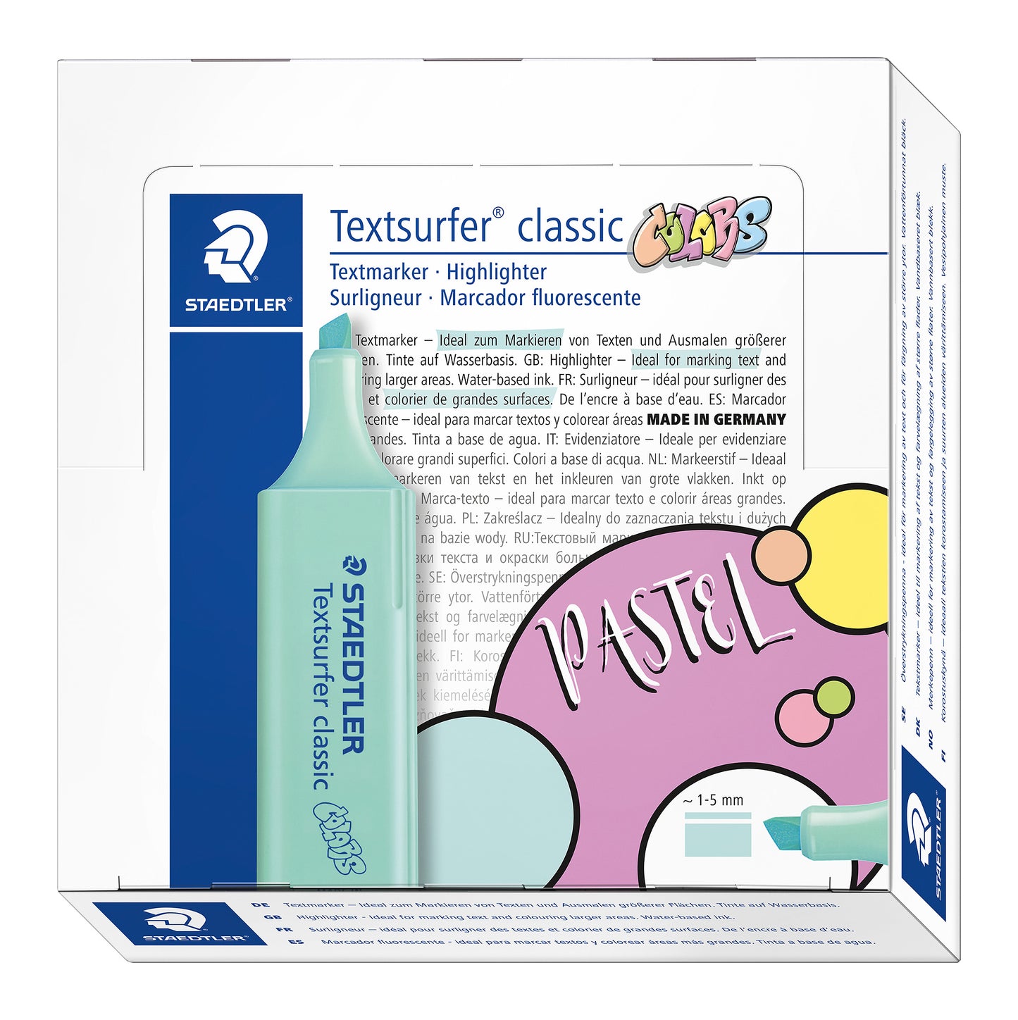 Text marker STAEDTLER TEXTSURFER 364, mint color.