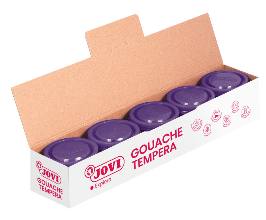 Guašas JOVI Scholar, 5vnt. po 35ml, purpurinės sp.