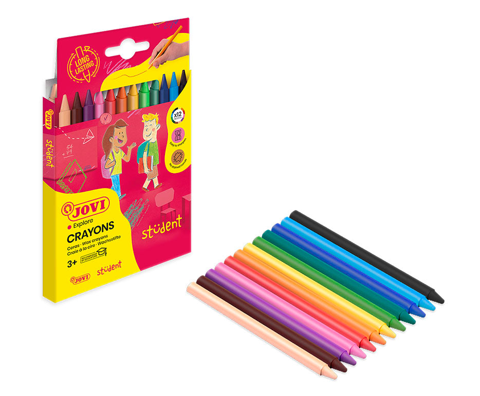 Vaškinės kreidelės JOVI Plasticolor, 12 spalvų