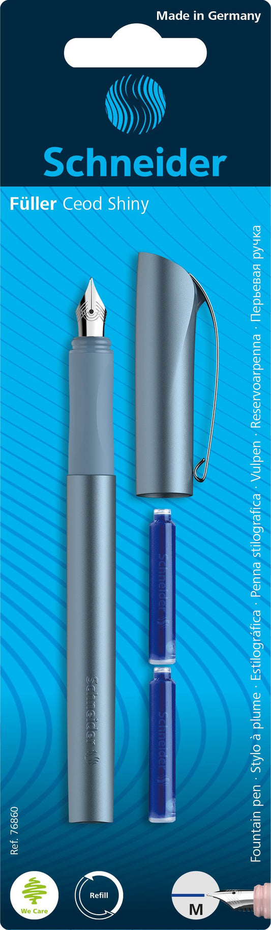 Plunksnakotis SCHNEIDER Ceod Shiny M, plastikinis korpusas, blisteryje, įvairių sp. (tinka ir kairiarankiams)