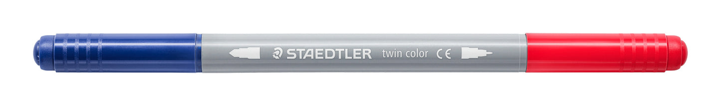 Flomasteriai STAEDTLER, dvipusiai, dvispalviai, 10 vnt.