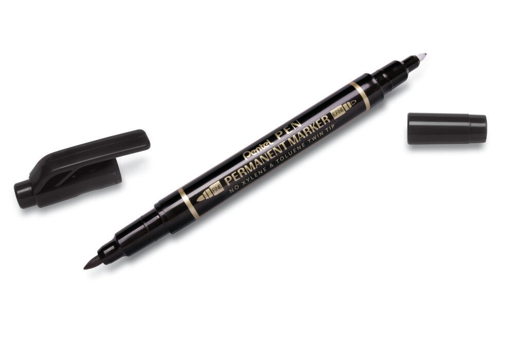 Permanent marker Pentel Tool Twin Tip N75W, 0.3–1.2 mm, 3 pcs., assorted colors
