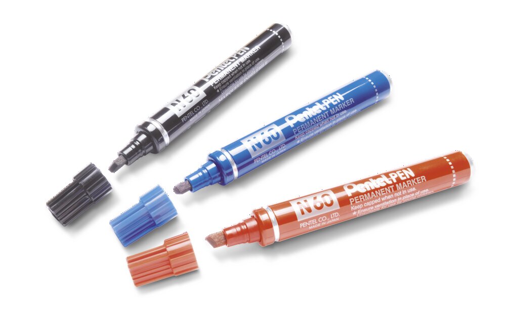 Permanent Marker Pentel Pen N60, 1.5 - 7 mm, 4 pcs., assorted colors
