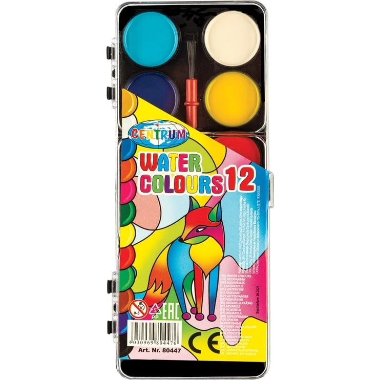 Akvareliniai dažai CENTRUM, 12 spalvų rinkinys