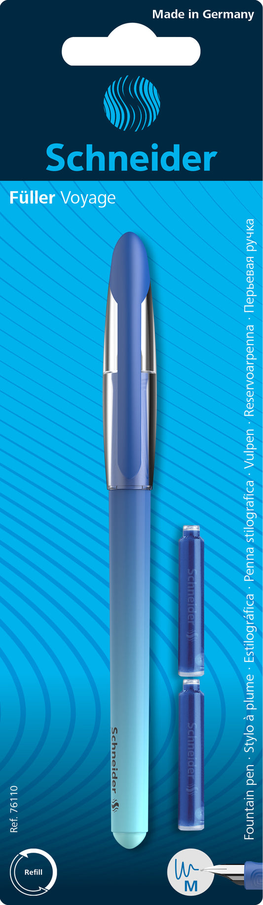 Plunksnakotis SCHNEIDER Voyage M,  dešiniarankiams ir kairiarankiams, įvairių sp. korpusas