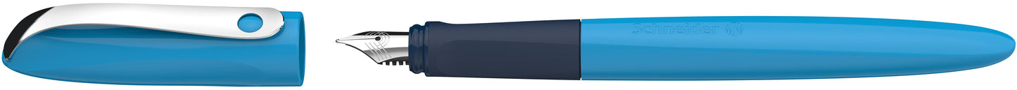 Plunksnakotis SCHNEIDER Wavy A, dešiniarankiams ir kairiarankiams, mėlynos spal. korpusas, blisteryje