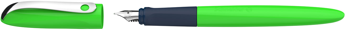 Plunksnakotis SCHNEIDER Wavy A, dešiniarankiams ir kairiarankiams, žalios spal. korpusas, blisteryje