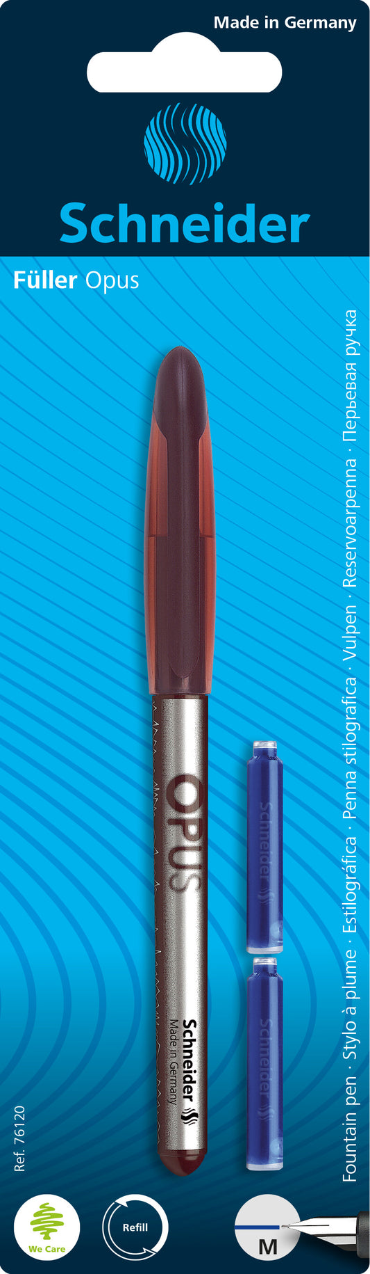 Plunksnakotis SCHNEIDER Opus, dešiniarankiams ir kairiarankiams, plastikinis korpusas, įvairių spalvų, blisteryje
