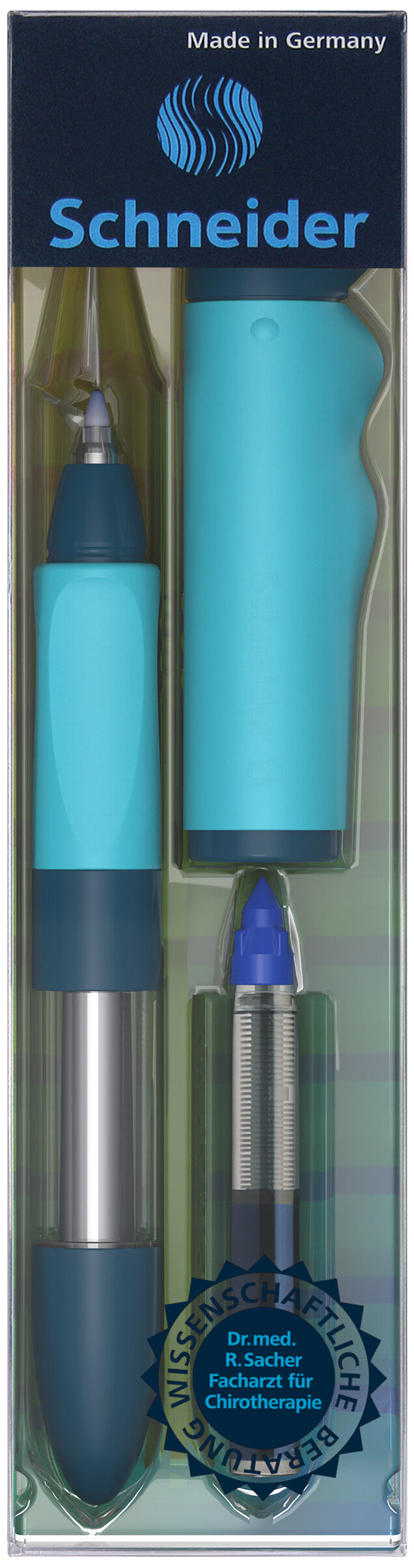Rašiklis SCHNEIDER BASE SENSO, mėlynos/turkio spalvos (tinka ir kairiarankiams)