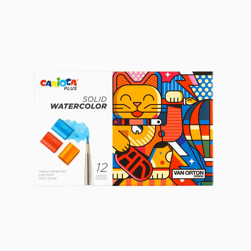 Akvareliniai dažai CARIOCA, 12 spalvų rinkinys