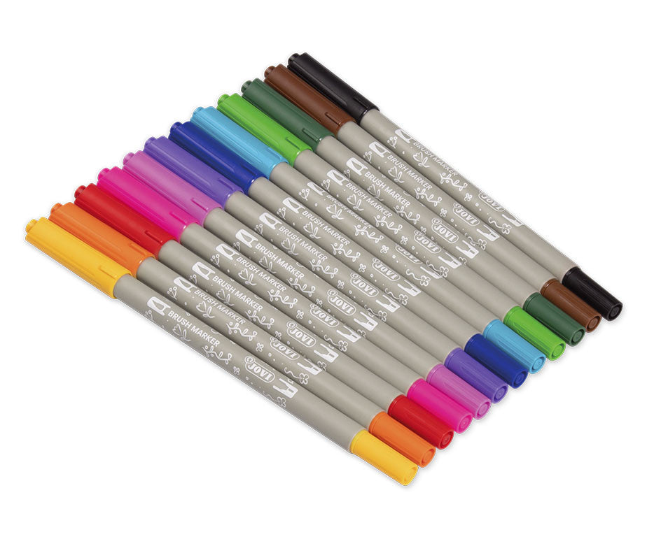 Flomasteriai  dviejų pusių JOVI 12 spalvų rinkinys