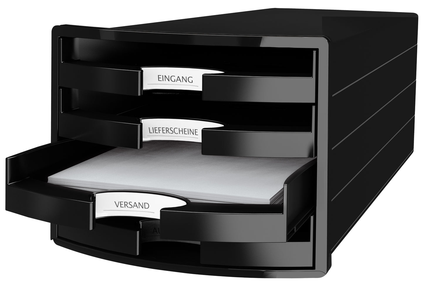 Stovas dokumentams su 4 stalčiais HAN IMPULS, juodas