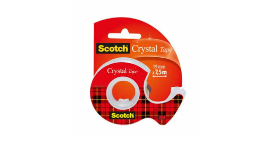 Lipni Juostelė 3M Scotch Crystal clear 19 mm x 7,5 su laikikliu