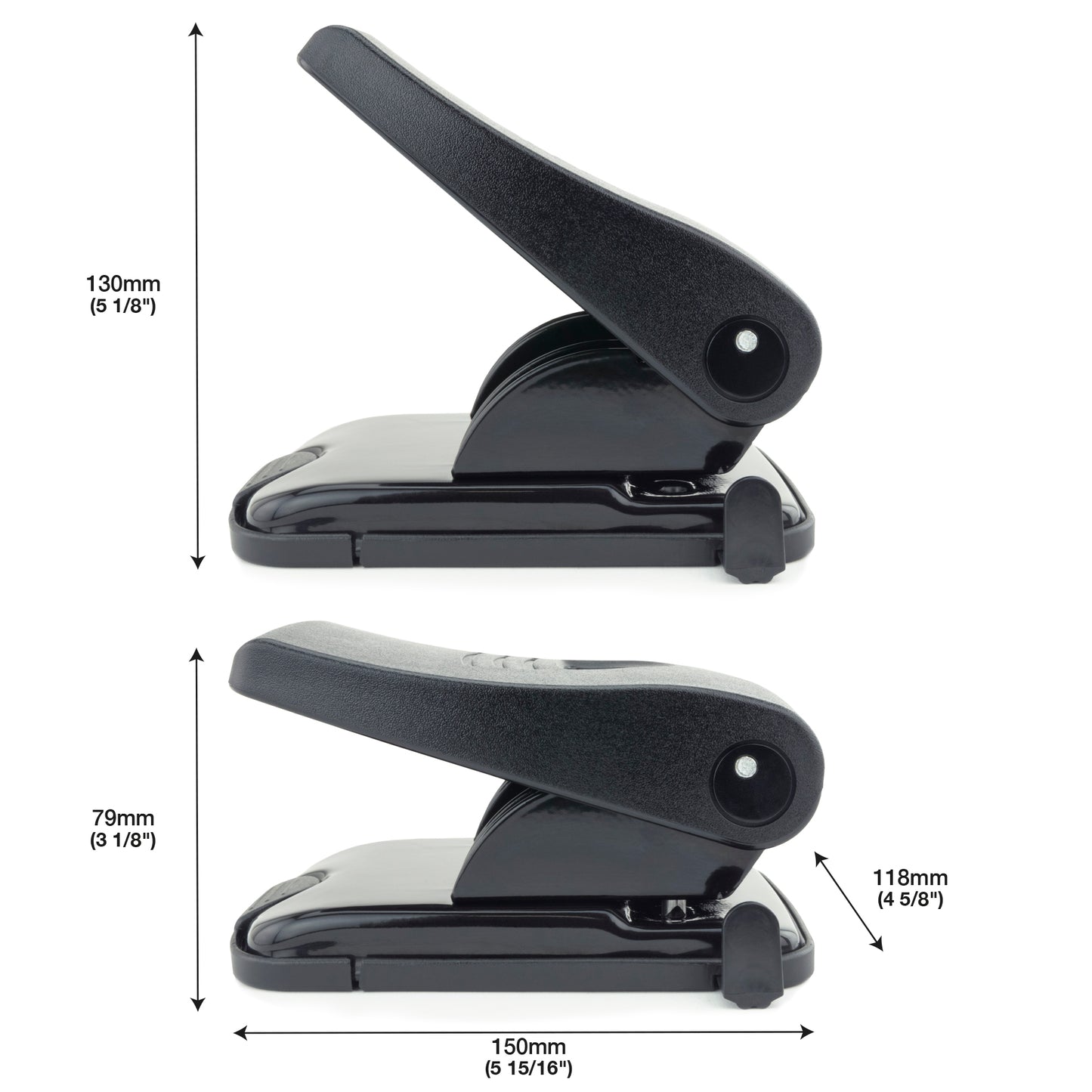 Skylmuša Rapesco Germ-Savvy® Antibacterial: Heavy Duty, 2 skylių, 40 lapų, juoda