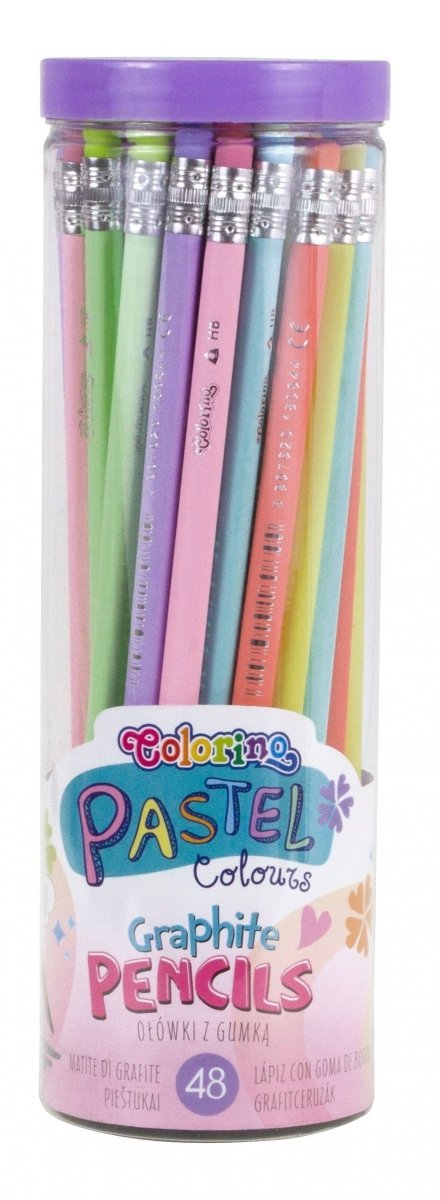 Pencil with eraser COLORINO Pastel, with pastel colored body
