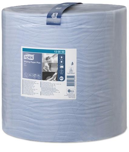 Pramoninis popierius TORK Advanced 420 W1, 130050, 2 sl, 1500 l., 36.9 cm x 510 m, mėlynos spalvos