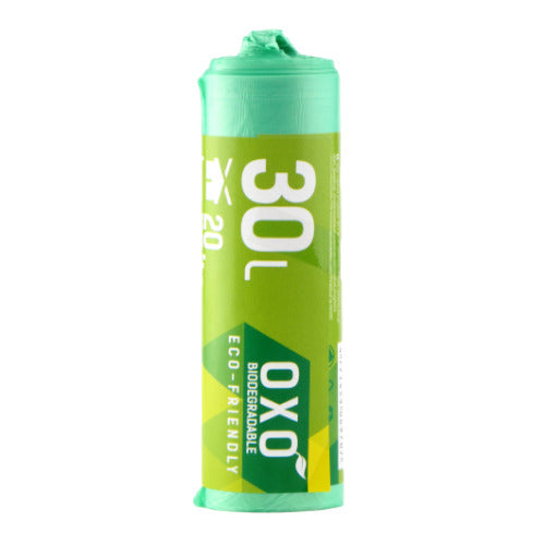 Garbage bags SORTEX, green, HDPE, 30L 50x55cm 7 mkr 20pcs/roll.