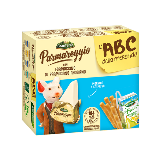 Parmareggio snack ABC, PARMIGIANO cheese bar, breadsticks, pear juice, 170g