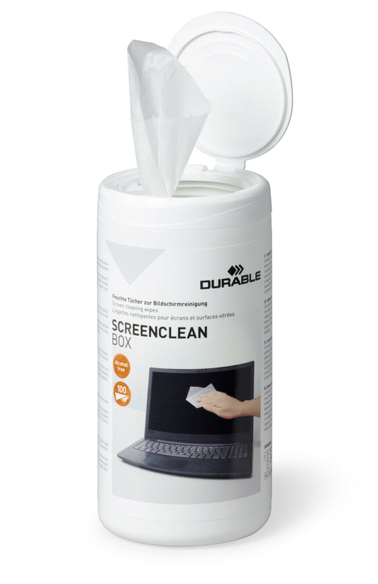 Servetėlės kompiuterio ekranui valyti DURABLE Screenclean, 100 vnt., šlapios