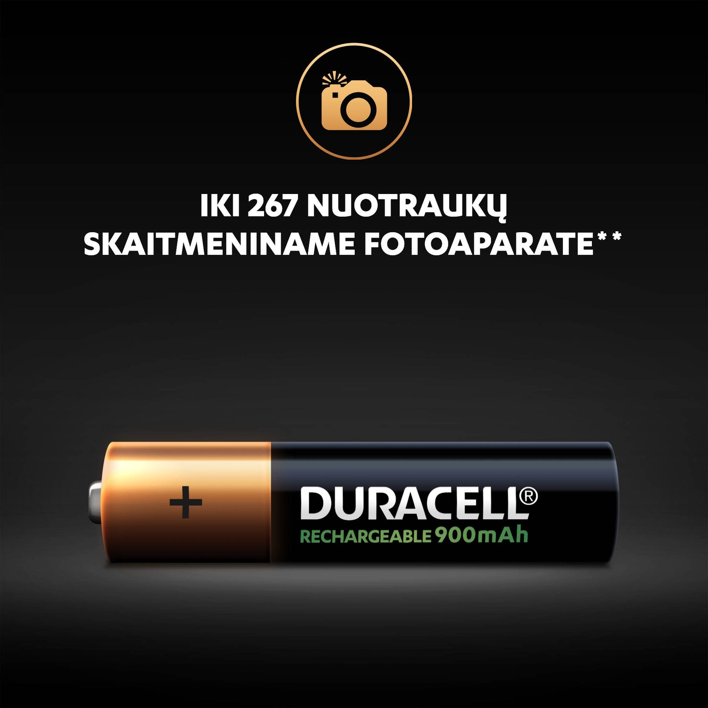 „Duracell Recharge 900 mAh“ AAA baterijos, 4 baterijų pakuotė