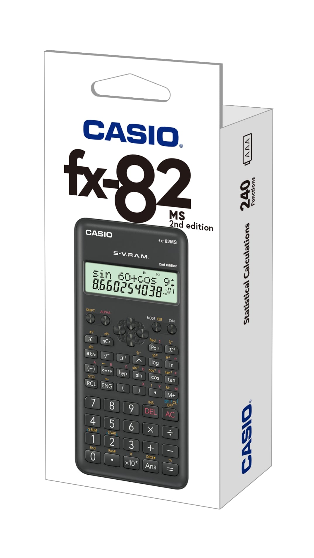 Mokslinis skaičiuotuvas CASIO FX-82MS, 85 x 157 x 23,2 mm