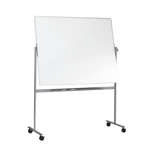 Dvipusė vartoma emaliuota magnetinė lenta ESSELTE 200x120 cm, mobilus stovas, balta sp.