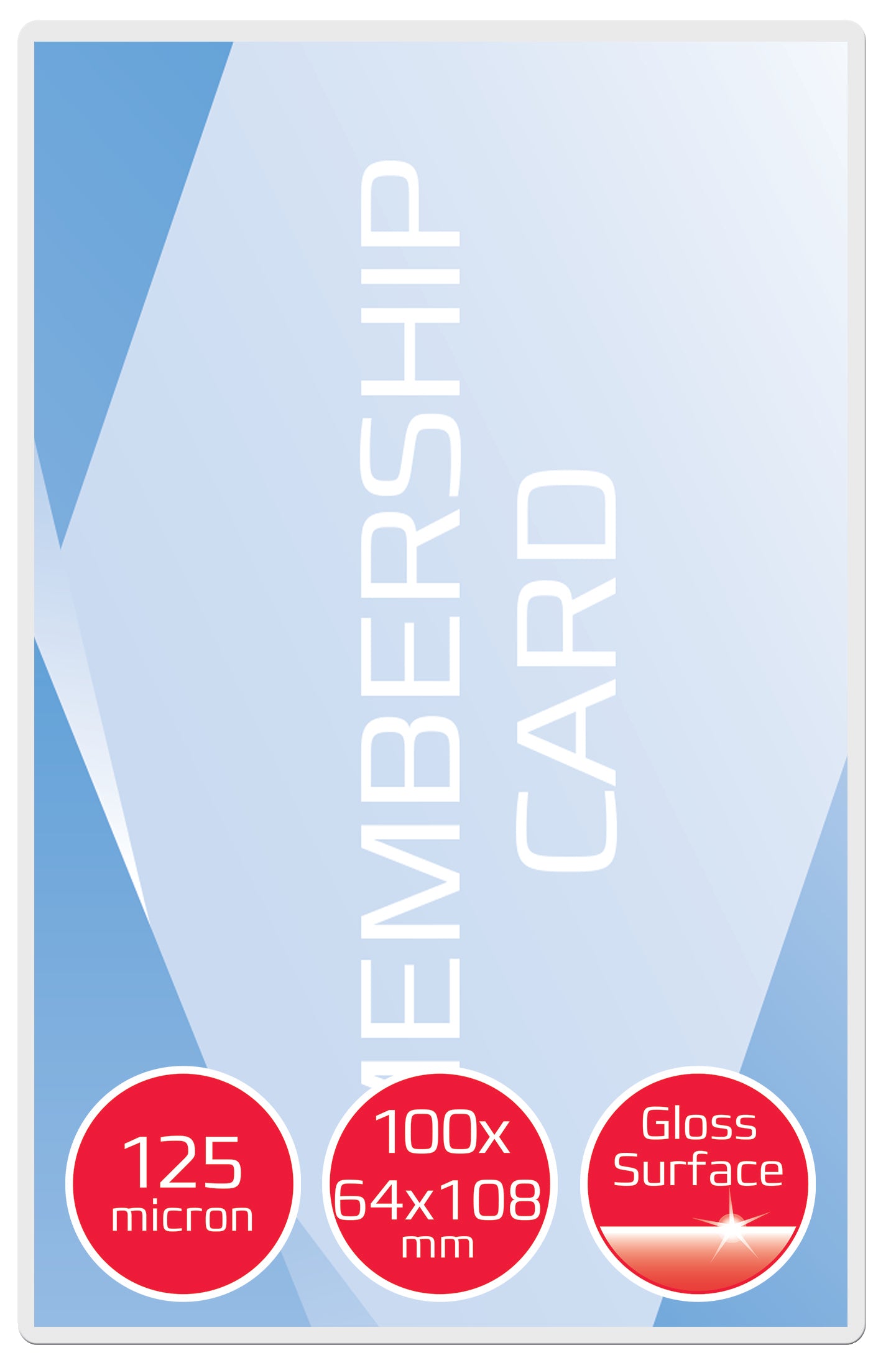 Laminavimo vokeliai GBC, 64x108 mm, 125 mik., blizgūs, 100 vnt.