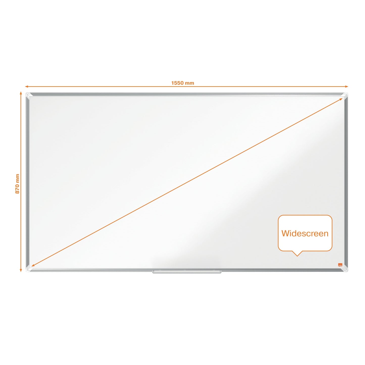 Emaliuota baltoji magnetinė lenta NOBO Premium Plus, plačiaekranė 70,  155x87 cm